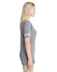 Jerzees Ladies' TRI-BLEND Varsity V-Neck T-Shirt oxford/ white ModelSide