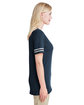 Jerzees Ladies' TRI-BLEND Varsity V-Neck T-Shirt indigo hth/ oxfr ModelSide