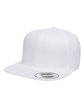 Yupoong Adult 6-Panel Structured Flat Visor Classic Snapback white OFFront