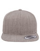 Yupoong Adult 6-Panel Structured Flat Visor Classic Snapback HEATHER GREY OFFront