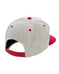 Yupoong Adult Structured Flat Visor Classic Two-Tone Snapback Cap heather/ red ModelBack