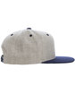 Yupoong Adult Structured Flat Visor Classic Two-Tone Snapback Cap heather/ navy ModelSide
