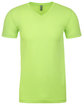 Next Level Apparel Men's CVC V-Neck T-Shirt NEON HTHR GREEN OFFront