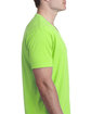 Next Level Apparel Men's CVC V-Neck T-Shirt NEON HTHR GREEN ModelSide