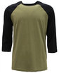 Next Level Apparel Unisex CVC 3/4 Sleeve Raglan Baseball T-Shirt BLACK/ OLIVE OFFront