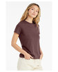 Bella + Canvas Ladies' Relaxed Heather CVC Short-Sleeve T-Shirt heather maroon ModelSide