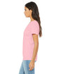 Bella + Canvas Ladies' Relaxed Jersey V-Neck T-Shirt PINK ModelSide