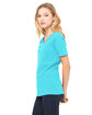 Bella + Canvas Ladies' Relaxed Jersey V-Neck T-Shirt turquoise ModelSide