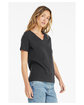 Bella + Canvas Ladies' Relaxed Jersey V-Neck T-Shirt dark grey ModelSide