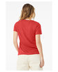 Bella + Canvas Ladies' Relaxed Heather CVC Jersey V-Neck T-Shirt heather red ModelBack