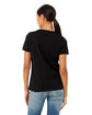 Bella + Canvas Ladies' Relaxed Heather CVC Jersey V-Neck T-Shirt solid blk blend ModelBack