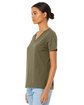 Bella + Canvas Ladies' Relaxed Heather CVC Jersey V-Neck T-Shirt heather olive ModelQrt