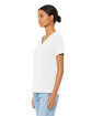 Bella + Canvas Ladies' Relaxed Heather CVC Jersey V-Neck T-Shirt solid wht blend ModelQrt
