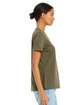 Bella + Canvas Ladies' Relaxed Heather CVC Jersey V-Neck T-Shirt heather olive ModelSide