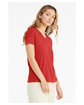 Bella + Canvas Ladies' Relaxed Heather CVC Jersey V-Neck T-Shirt heather red ModelSide