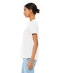 Bella + Canvas Ladies' Relaxed Heather CVC Jersey V-Neck T-Shirt solid wht blend ModelSide