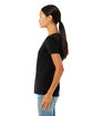 Bella + Canvas Ladies' Relaxed Heather CVC Jersey V-Neck T-Shirt solid blk blend ModelSide