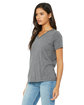 Bella + Canvas Ladies' Relaxed Triblend V-Neck T-Shirt grey triblend ModelQrt