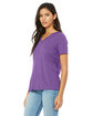 Bella + Canvas Ladies' Relaxed Triblend V-Neck T-Shirt purple triblend ModelQrt