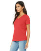 Bella + Canvas Ladies' Relaxed Triblend V-Neck T-Shirt red triblend ModelQrt