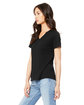 Bella + Canvas Ladies' Relaxed Triblend V-Neck T-Shirt solid blk trblnd ModelQrt