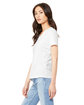 Bella + Canvas Ladies' Relaxed Triblend V-Neck T-Shirt solid wht trblnd ModelQrt