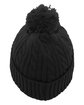 Pacific Headwear Cable Knit Pom-Pom Beanie black ModelBack