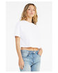 Bella + Canvas FWD Fashion Ladies' Jersey Cropped T-Shirt white ModelSide