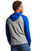 Russell Athletic Adult Essential Raglan Pullover Hooded T-Shirt OXFORD/ ROYAL ModelBack