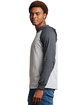 Russell Athletic Adult Essential Raglan Pullover Hooded T-Shirt ASH/ BLACK HTHR ModelSide