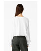 Bella + Canvas FWD Fashion Ladies' Cropped Long-Sleeve T-Shirt white ModelBack