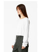 Bella + Canvas FWD Fashion Ladies' Cropped Long-Sleeve T-Shirt white ModelSide