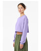 Bella + Canvas FWD Fashion Ladies' Cropped Long-Sleeve T-Shirt dark lavender ModelSide