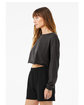 Bella + Canvas FWD Fashion Ladies' Cropped Long-Sleeve T-Shirt dark gry heather ModelSide