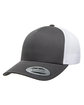 Yupoong Adult 5-Panel Retro Trucker Cap charcoal/ white OFFront