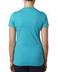 Next Level Apparel Ladies' CVC Deep V-Neck T-Shirt BONDI BLUE ModelBack