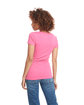 Next Level Apparel Ladies' CVC Deep V-Neck T-Shirt HOT PINK ModelBack