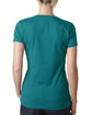 Next Level Apparel Ladies' CVC Deep V-Neck T-Shirt TEAL ModelBack