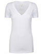 Next Level Apparel Ladies' CVC Deep V-Neck T-Shirt WHITE OFFront