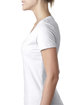 Next Level Apparel Ladies' CVC Deep V-Neck T-Shirt WHITE ModelSide