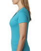 Next Level Apparel Ladies' CVC Deep V-Neck T-Shirt BONDI BLUE ModelSide