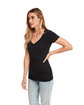 Next Level Apparel Ladies' CVC Deep V-Neck T-Shirt BLACK ModelSide