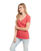 Next Level Apparel Ladies' CVC Deep V-Neck T-Shirt RED ModelSide