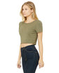 Bella + Canvas Ladies' Poly-Cotton Crop T-Shirt heather olive ModelQrt