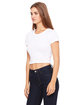 Bella + Canvas Ladies' Poly-Cotton Crop T-Shirt white ModelSide