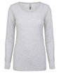 Next Level Apparel Ladies' Triblend Long-Sleeve Scoop HEATHER WHITE FlatFront