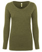 Next Level Apparel Ladies' Triblend Long-Sleeve Scoop MILITARY GREEN OFFront
