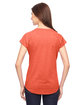 Anvil Ladies' Triblend V-Neck T-Shirt HEATHER ORANGE ModelBack