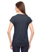 Anvil Ladies' Triblend V-Neck T-Shirt HEATHER NAVY ModelBack