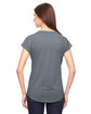 Anvil Ladies' Triblend V-Neck T-Shirt HEATHER GRAPHITE ModelBack